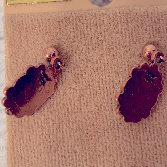 Hypo-allergenic solid copper simulated turquoise earrings Wheeler Mfg. Co. - Picture 4 of 5